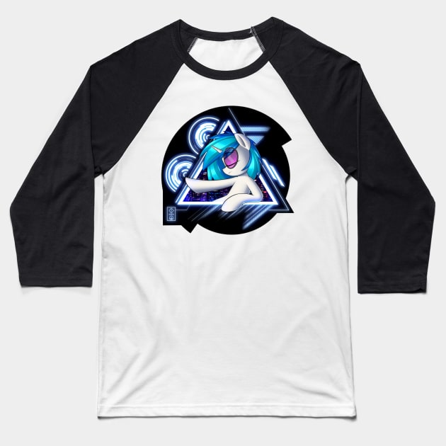 Vinyl Scratch - City Lights Baseball T-Shirt by January3rd